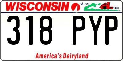 WI license plate 318PYP