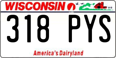 WI license plate 318PYS