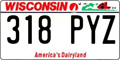 WI license plate 318PYZ