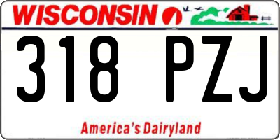 WI license plate 318PZJ