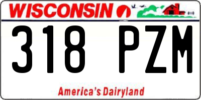 WI license plate 318PZM