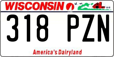 WI license plate 318PZN