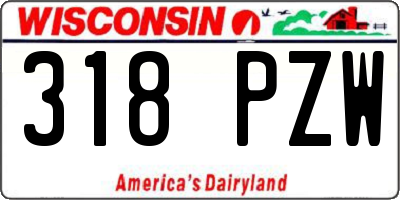 WI license plate 318PZW