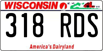 WI license plate 318RDS