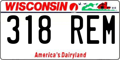 WI license plate 318REM