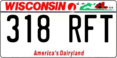 WI license plate 318RFT