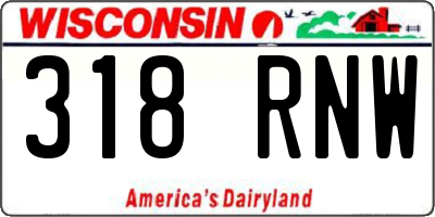 WI license plate 318RNW