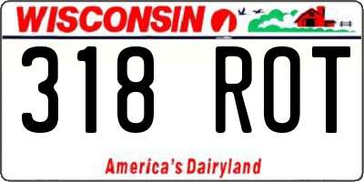 WI license plate 318ROT