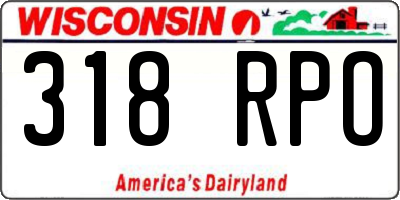 WI license plate 318RPO