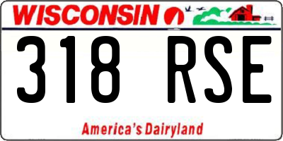 WI license plate 318RSE
