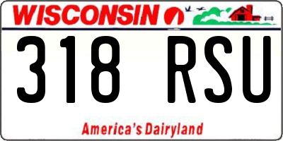 WI license plate 318RSU
