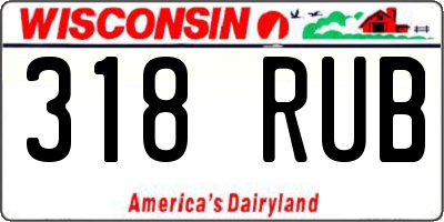 WI license plate 318RUB