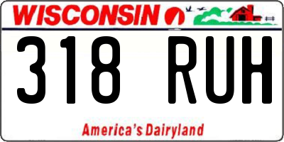 WI license plate 318RUH