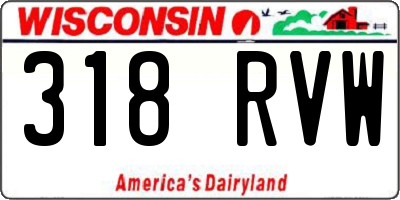 WI license plate 318RVW