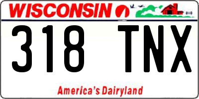 WI license plate 318TNX