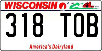 WI license plate 318TOB