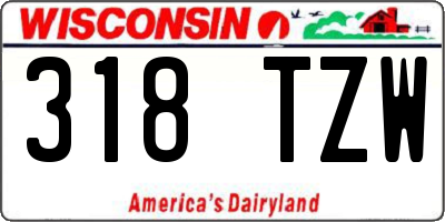 WI license plate 318TZW