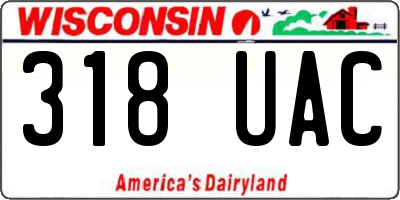 WI license plate 318UAC