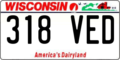 WI license plate 318VED