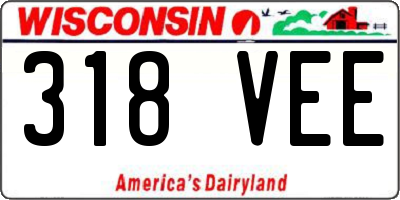 WI license plate 318VEE