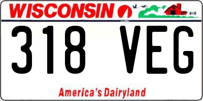 WI license plate 318VEG