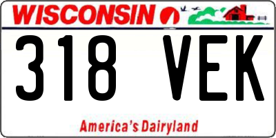 WI license plate 318VEK