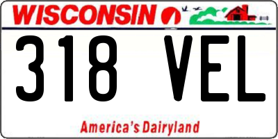 WI license plate 318VEL