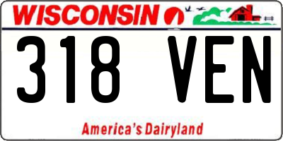 WI license plate 318VEN