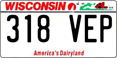 WI license plate 318VEP