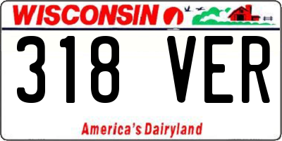 WI license plate 318VER