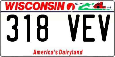 WI license plate 318VEV