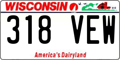 WI license plate 318VEW