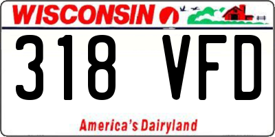 WI license plate 318VFD