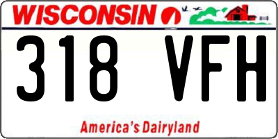 WI license plate 318VFH