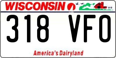WI license plate 318VFO