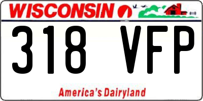 WI license plate 318VFP