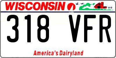 WI license plate 318VFR