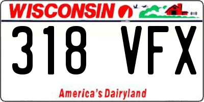 WI license plate 318VFX
