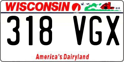 WI license plate 318VGX