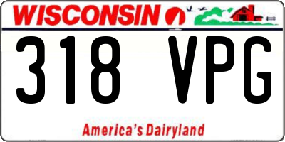 WI license plate 318VPG