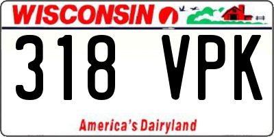 WI license plate 318VPK