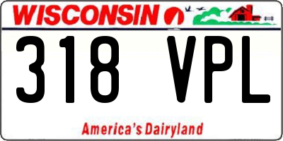 WI license plate 318VPL
