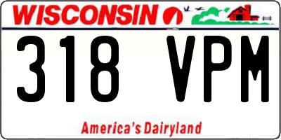 WI license plate 318VPM