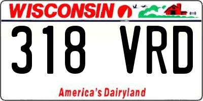WI license plate 318VRD