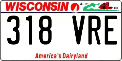WI license plate 318VRE