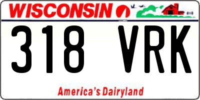 WI license plate 318VRK