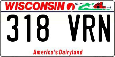 WI license plate 318VRN