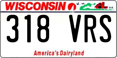 WI license plate 318VRS