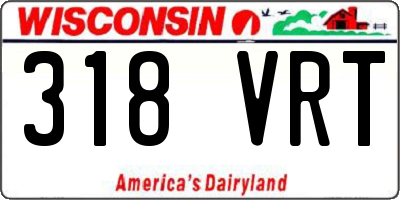 WI license plate 318VRT