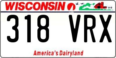 WI license plate 318VRX